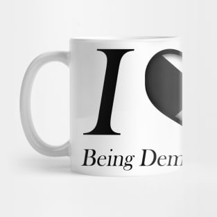 I Heart Being Demisexual Design Pride Flag Colored Heart Mug